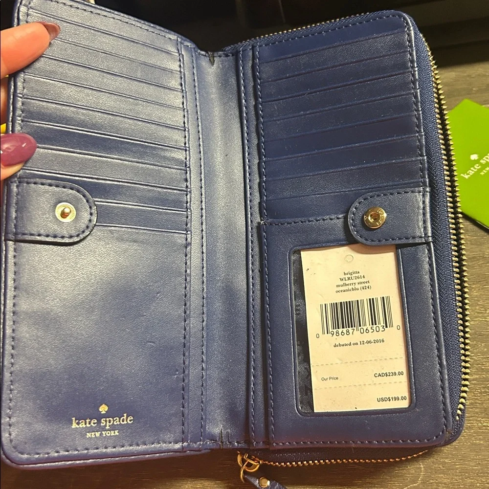 Kate Spade Birgitta‎ MulberryStreet in Oceanicblu Leather Wristlet